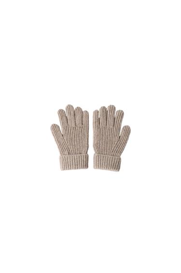 PLAIN KNIT GLOVES - camel by Zara
