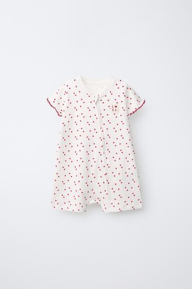 PIJAMA ENTERO CORAZONES - Crudo de Zara - Imagen 0