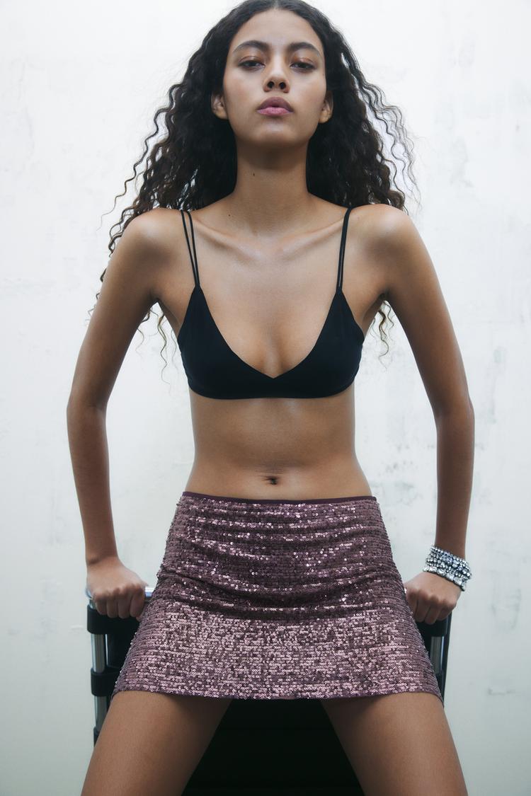 SEQUINNED MINISKIRT