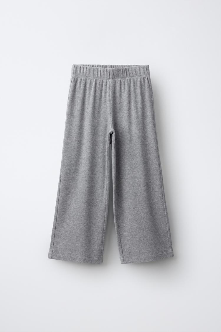 SOFT TOUCH WIDE-LEG PANTS — Gray