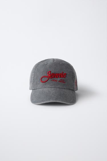 JENNIE RUBY® EMBROIDERED WASHED EFFECT CAP - Light grey by Zara