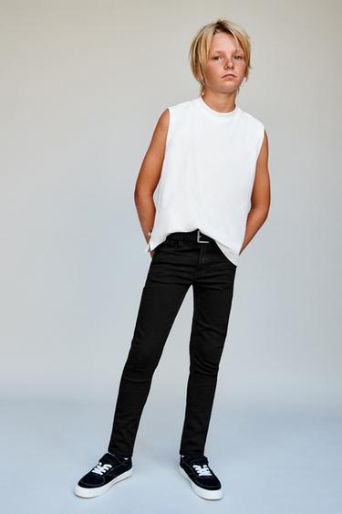 JEANS SKINNY FIT - E zezë nga Zara
