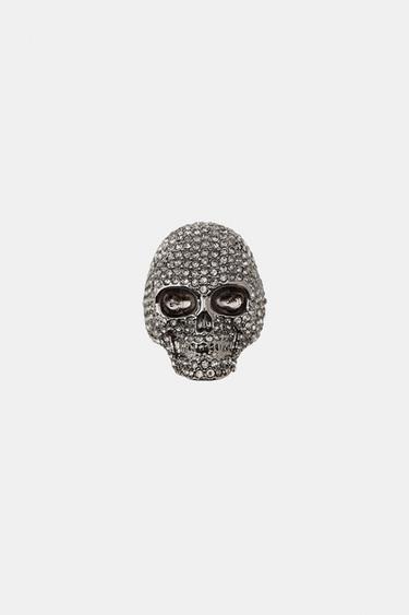 ANILLO CALAVERA BRILLOS - Gris antracita de Zara - Imagen 0