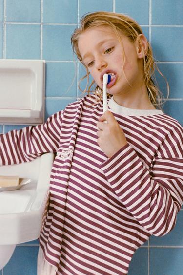 6-14 AÑOS/ PIJAMA ESTAMPADO RAYAS - Rosa de Zara