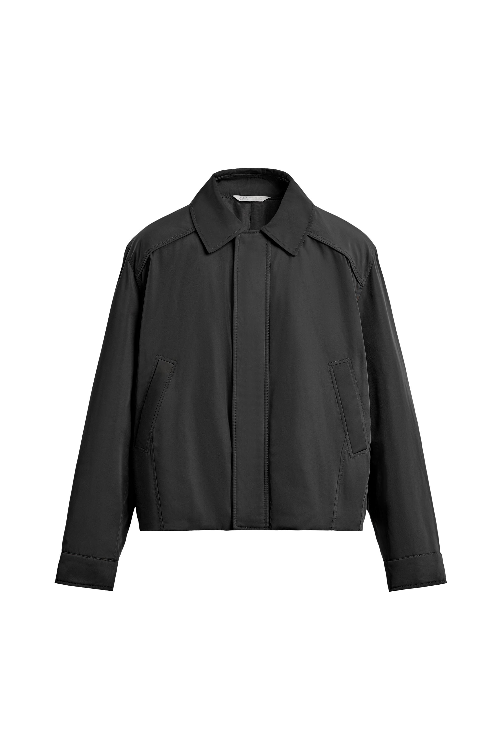 テクニカルキルティングシャツジャケット - チャコールグレー | ZARA