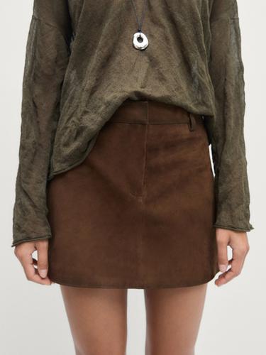 Falda mini ante piel - Coñac de Zara