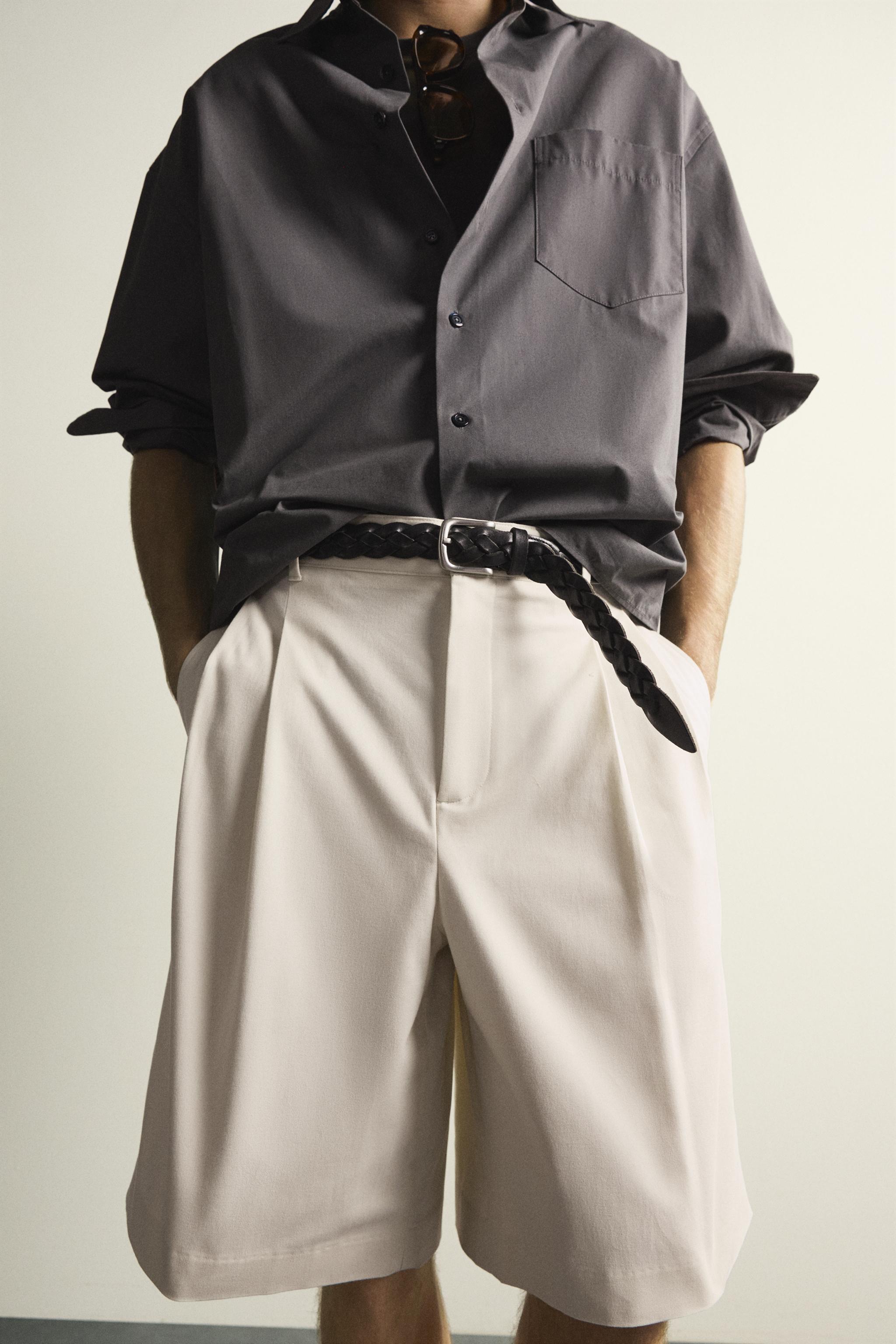 WIDE FIT PLEATED SHORTS