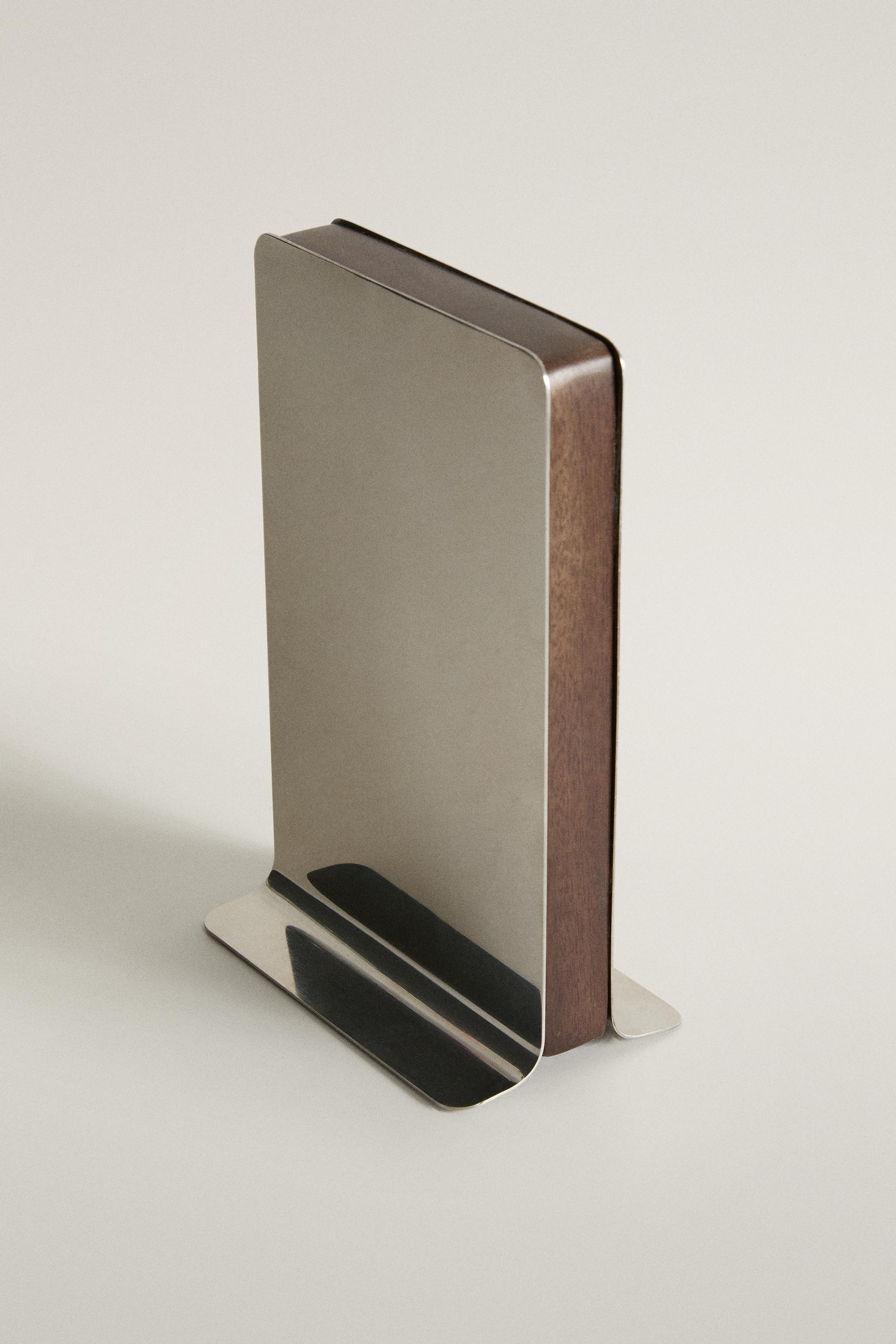 WOOD AND METAL BOOKENDS