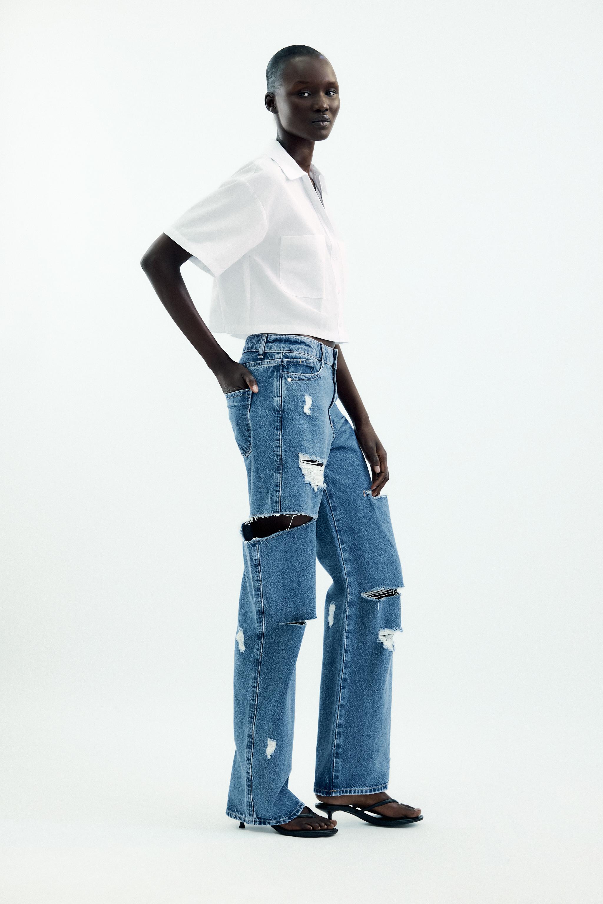 Z1975 HIGH WAIST STRAIGHT LEG JEANS - Light gray | ZARA