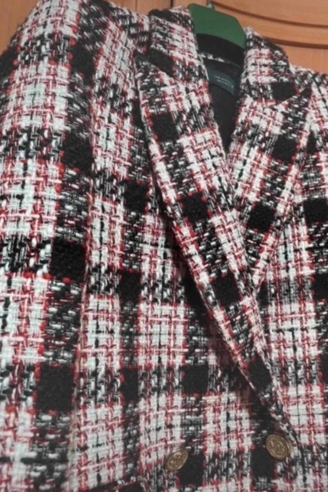 DOUBLE-BREASTED CHECK BLAZER - Image 2