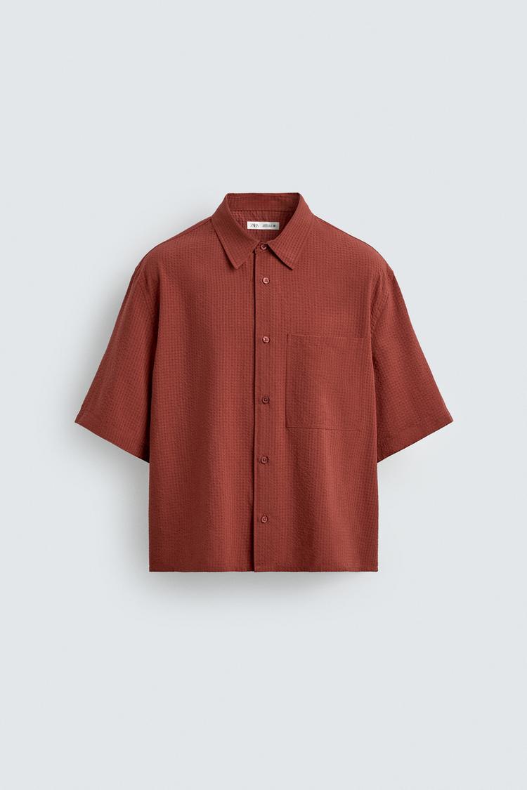 ZARA FLUID TEXTURED CHECK SHIRT