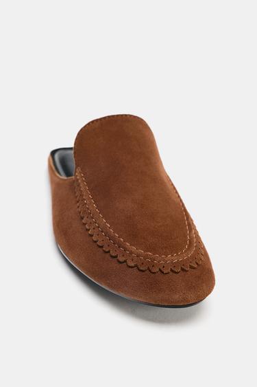 SLINGBACK SPLIT SUEDE BABOUCHES - Brick by Zara - Image 2
