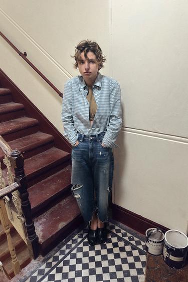 CAMISA ENTALLADA CUADROS - Azul / Blanco de Zara