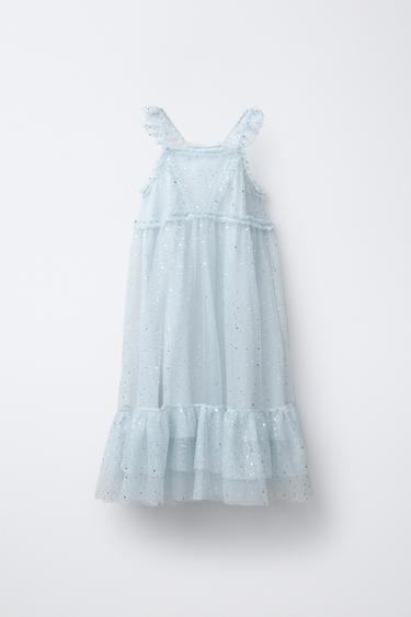 Zara SPARKLY TULLE DRESS COSTUME - Sky blue