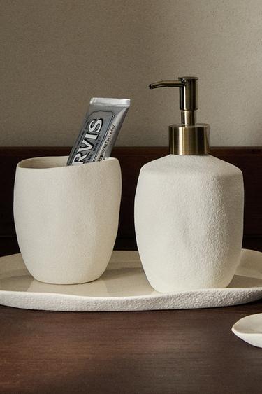 Zara TEXTURED BATHROOM ACCESSORY SET - Blue