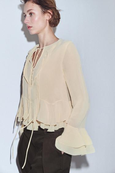 Zara ZW COLLECTION BALLOON CARGO PANTS - Brown