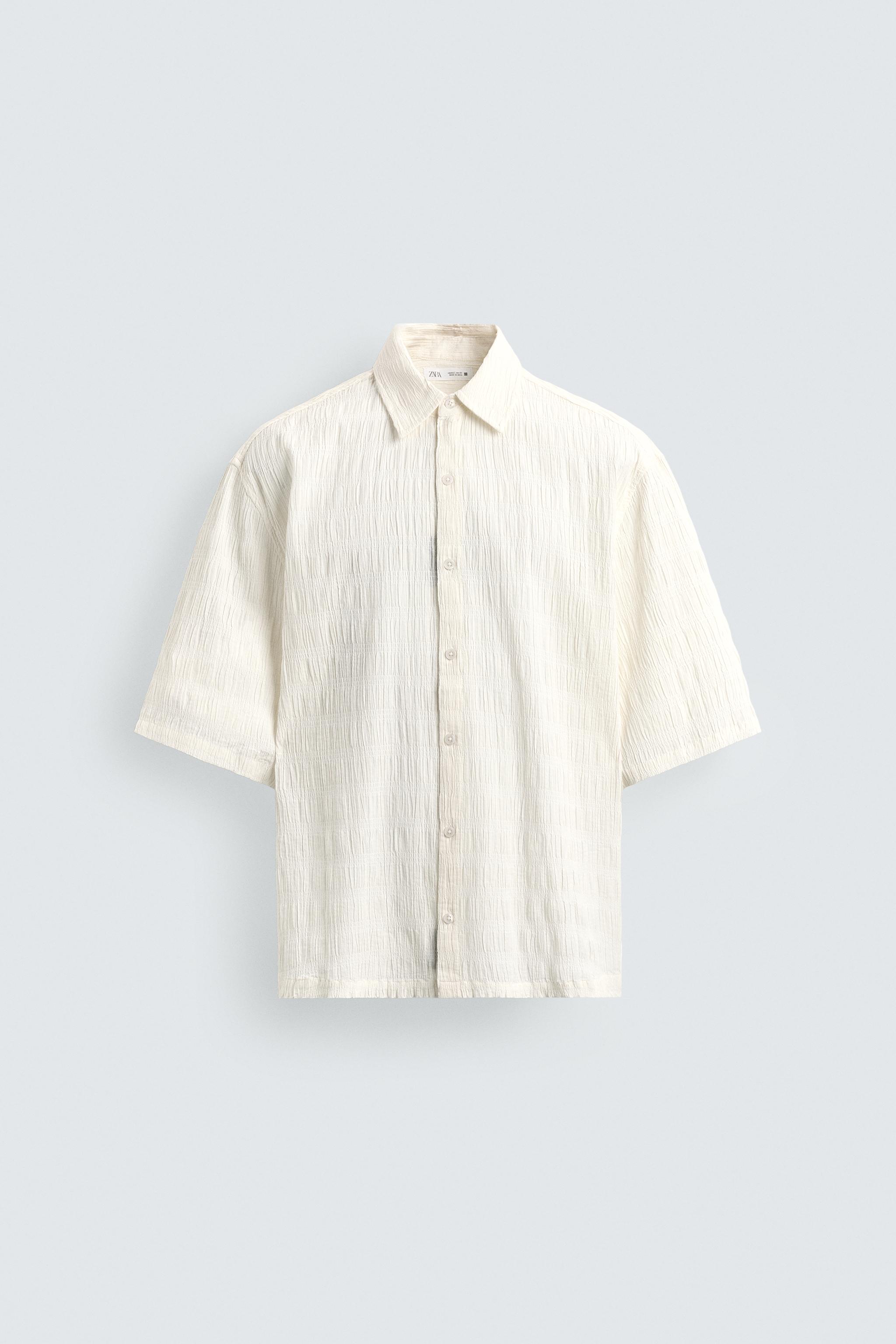 WRINKLED EFFECT RELAXED FIT SHIRT