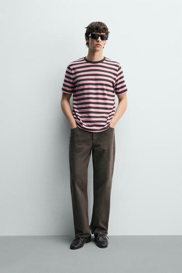 STRIPED JACQUARD T-SHIRT - striped by Zara