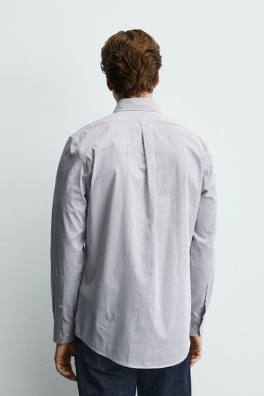 CHEMISE REGULAR FIT CARREAUX - brun de Zara - Image 2