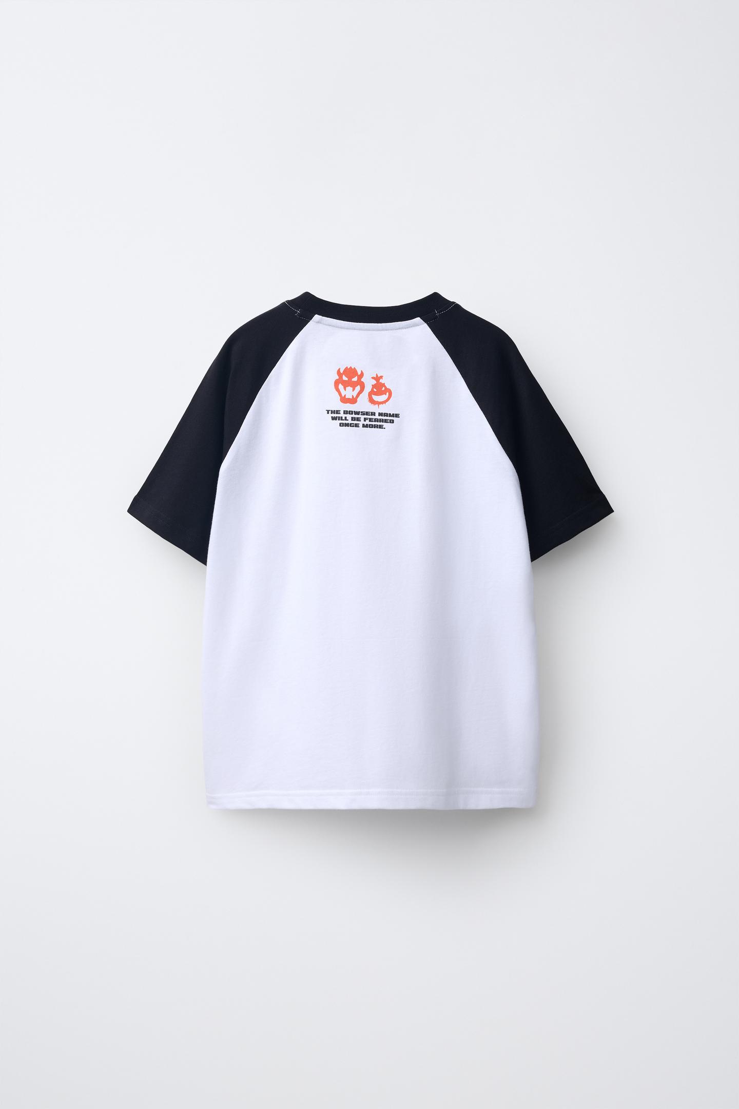 Детская футболка Zara Mario Bros ™ © Nintendo Print, цвет: Чёрный / Белый — фото 2