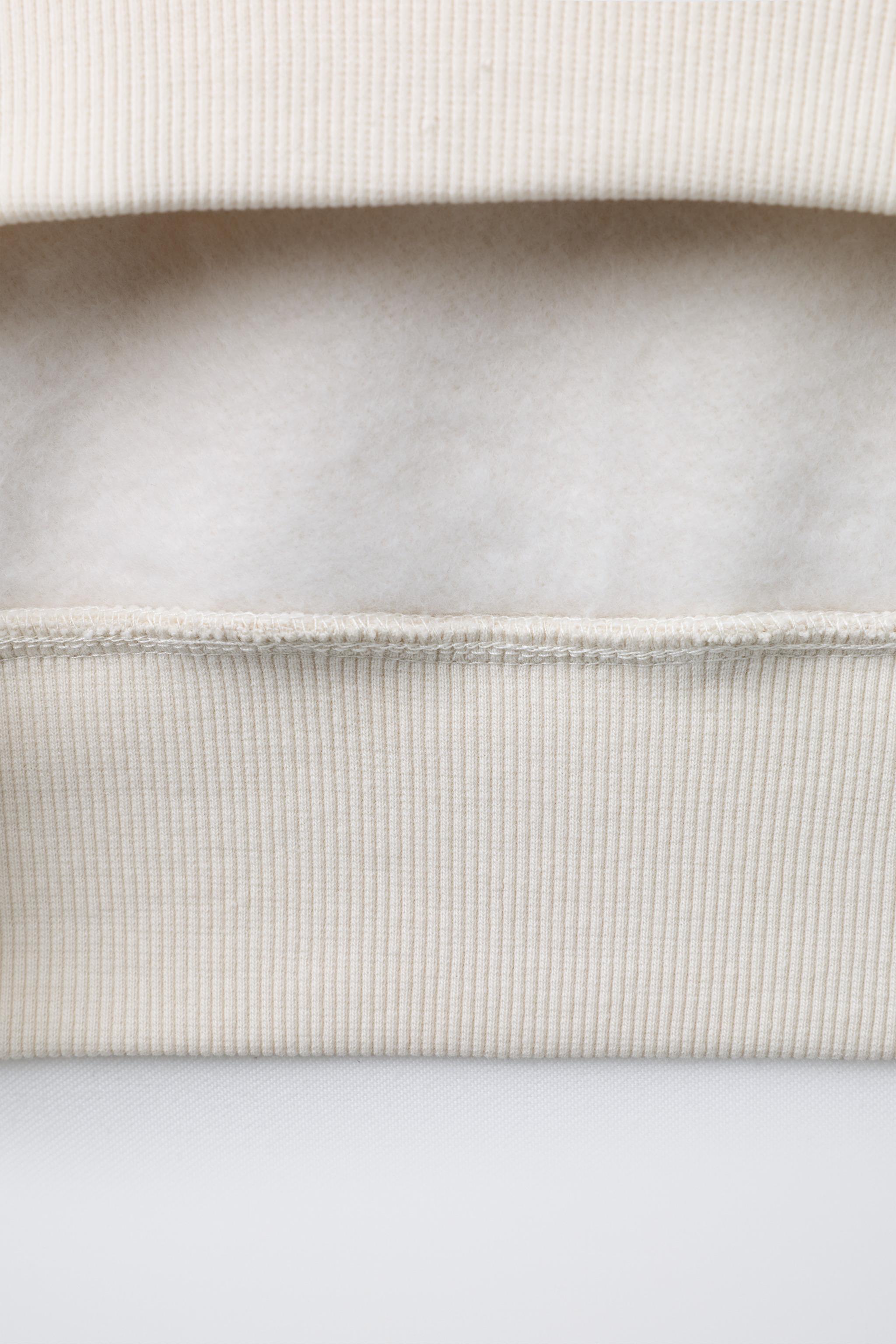 FLOCKED TEXT PRINTED HOODIE - Ecru | ZARA United States