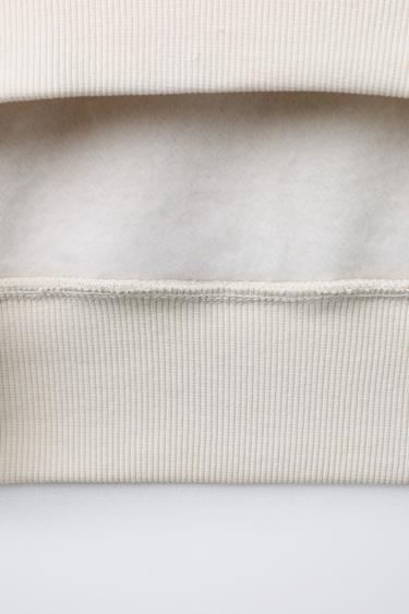 FLOCK SLOGAN PRINT HOODIE - Ecru by Zara - Image 3