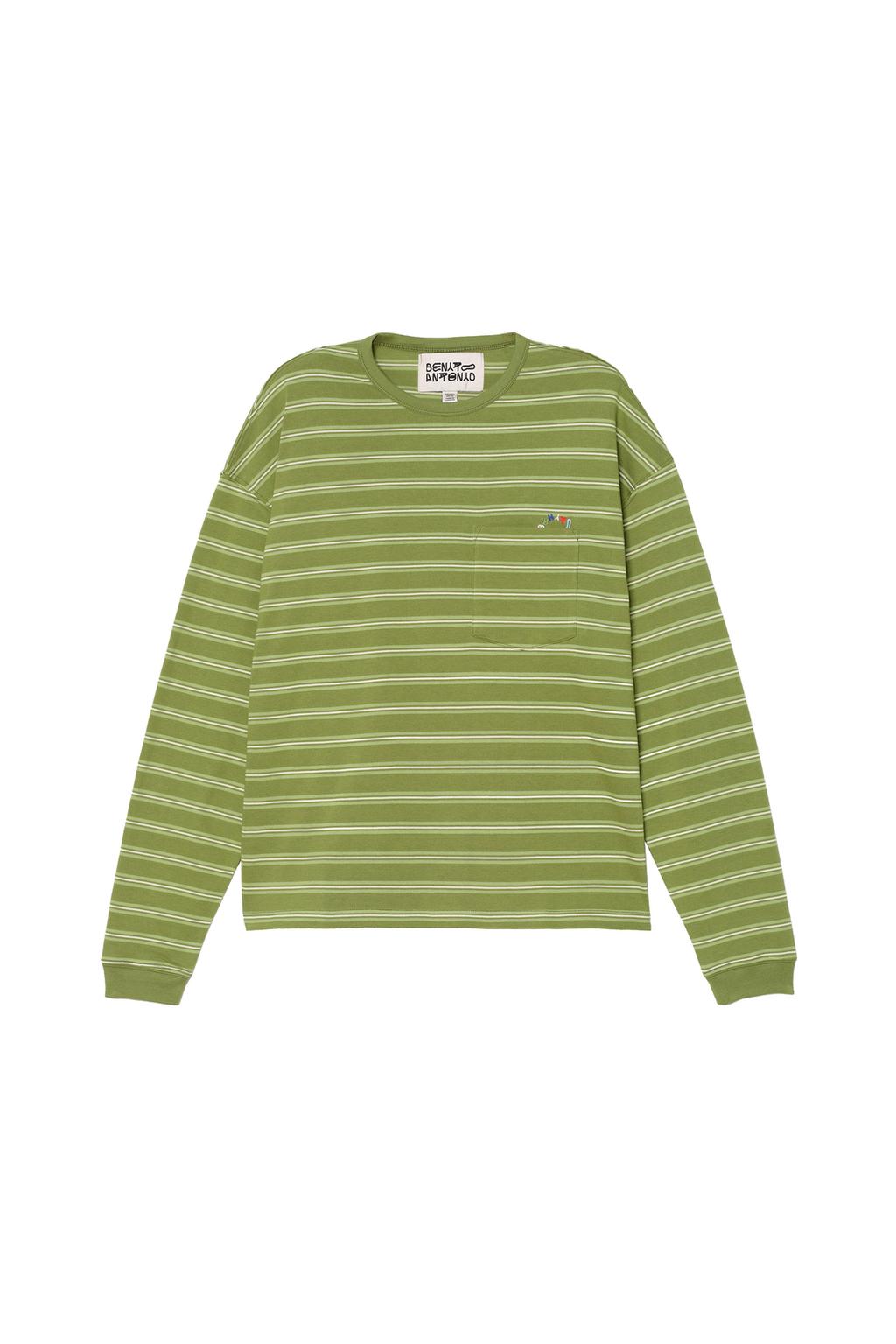 STRIPED T-SHIRT WITH EMBROIDERED POCKET