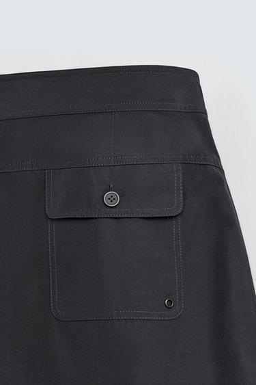 LONG DRAWSTRING SWIM SHORTS - Dark navy by Zara - Image 8