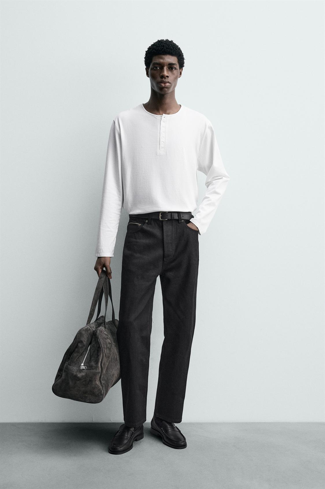 ФУТБОЛКА С КРУГЛЫМ ВЫРЕЗОМ ОТ ZARA HENLEY