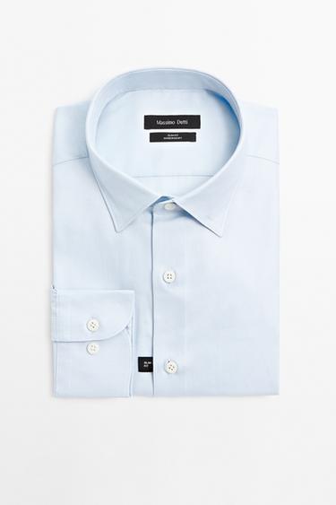 Zara Slim fit 100% cotton Oxford shirt - Sky blue
