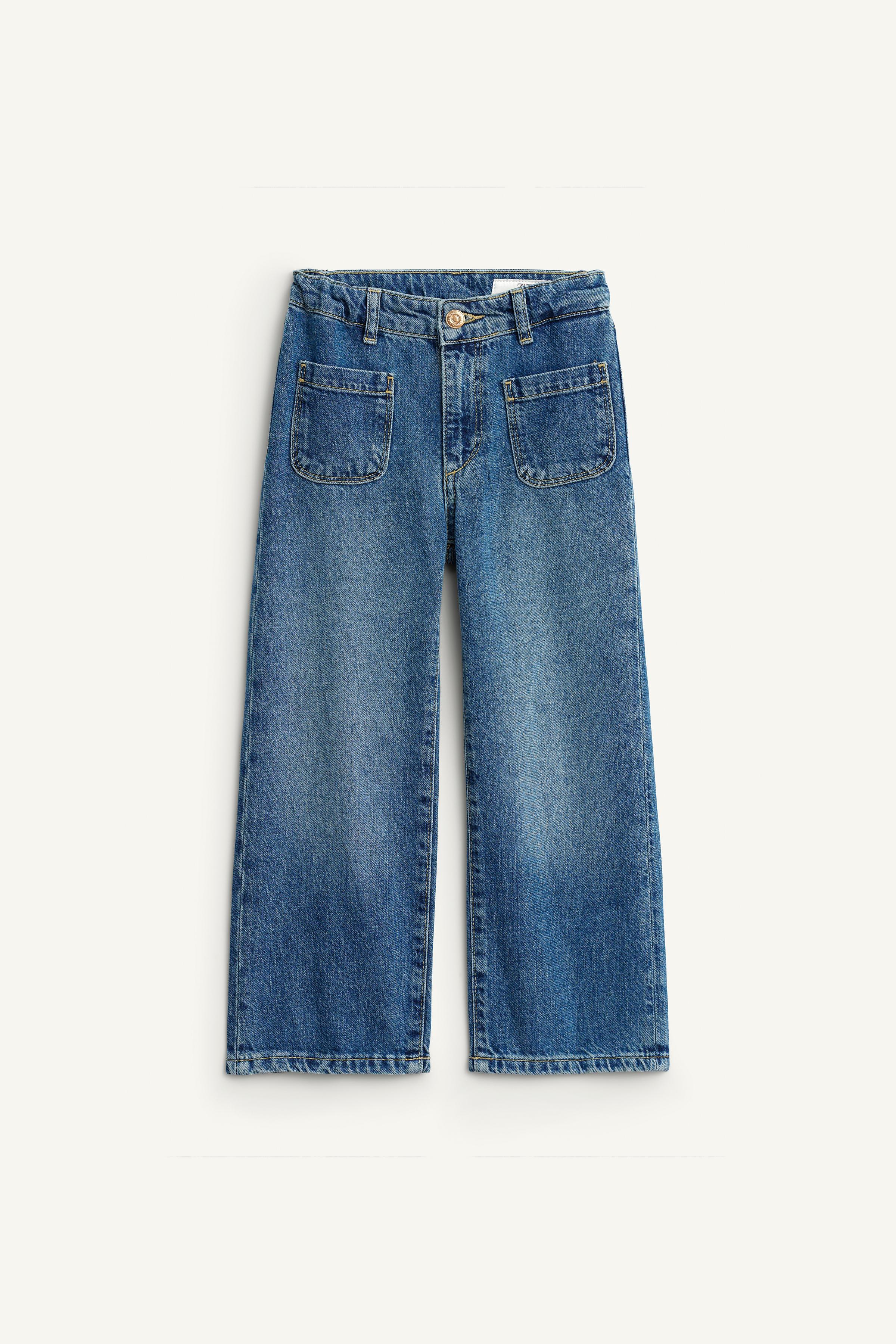 LIMITED EDITION WIDE LEG JEANS WITH POCKETS - Blue | ZARA Canada