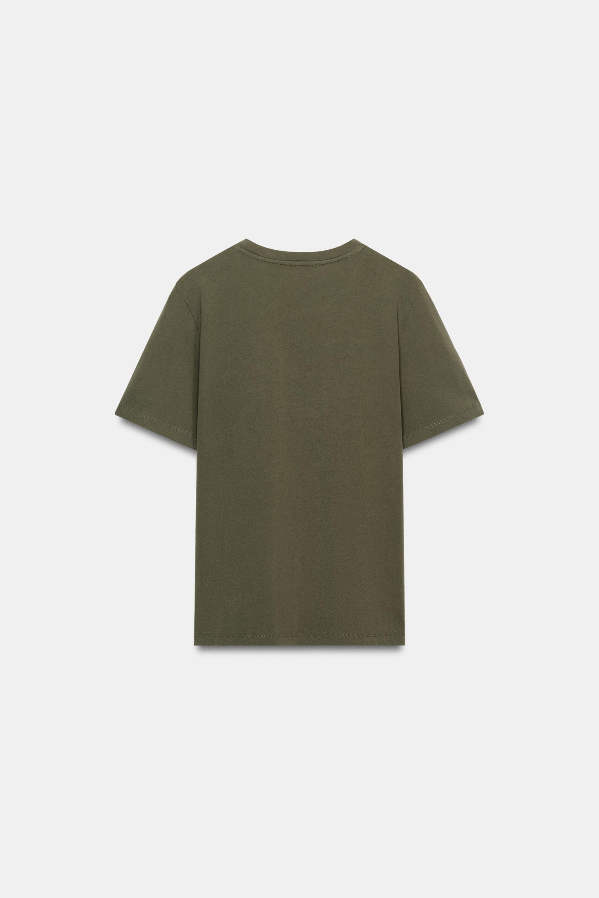 WASHED EFFECT BEAD TRIM T-SHIRT