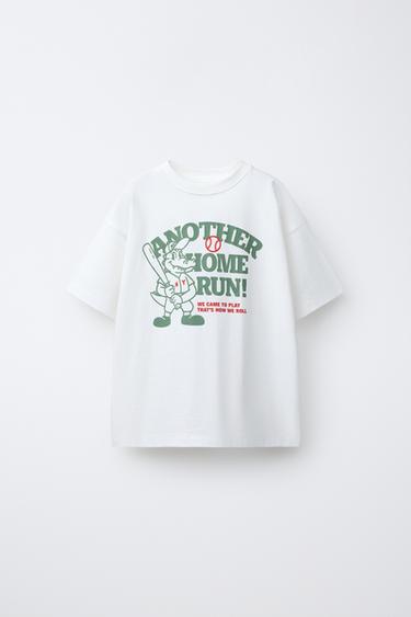 CAMISETA ESTAMPADO VARSITY - Blanco roto de Zara - Imagen 0