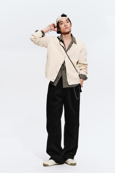 Zara 雪尼爾紋理開襟衫 - 裸色