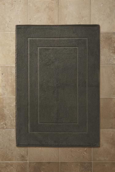 NON-SLIP COTTON BATH MAT - Dark grey by Zara - Image 1