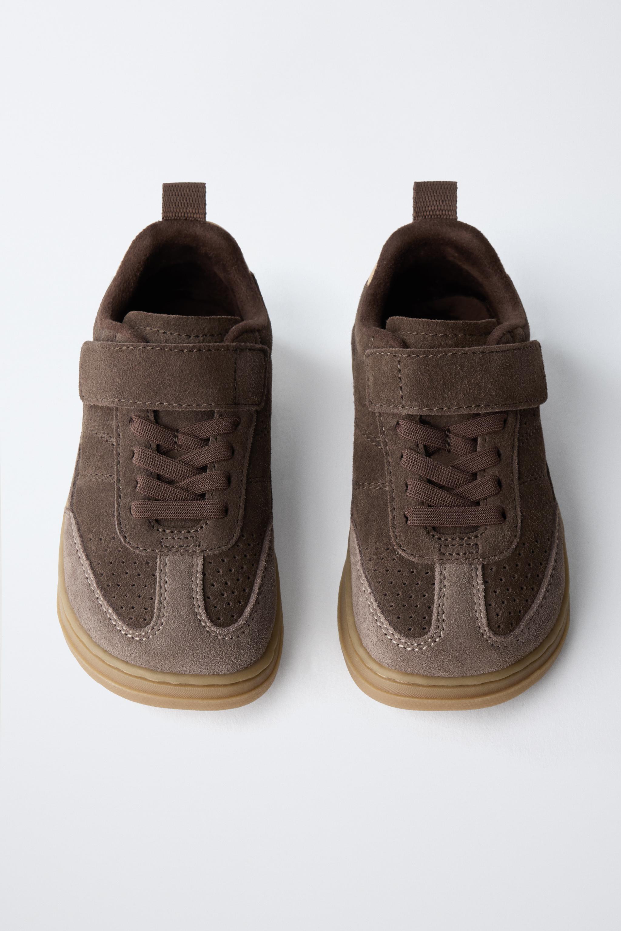Детские кроссовки Zara BAREFOOT LEATHER SNEAKERS — фото 9