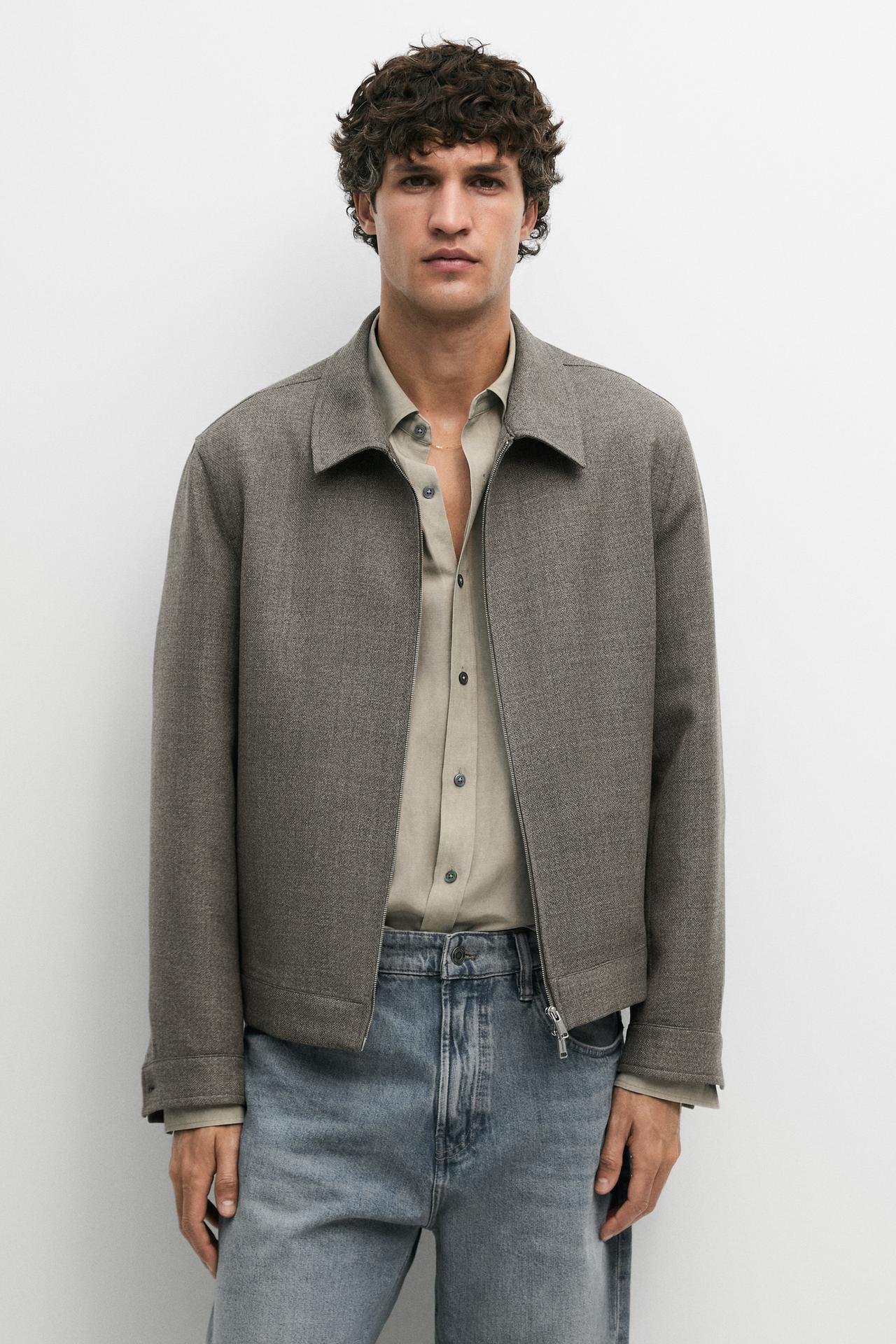 100% wool structured jacket — Gray green