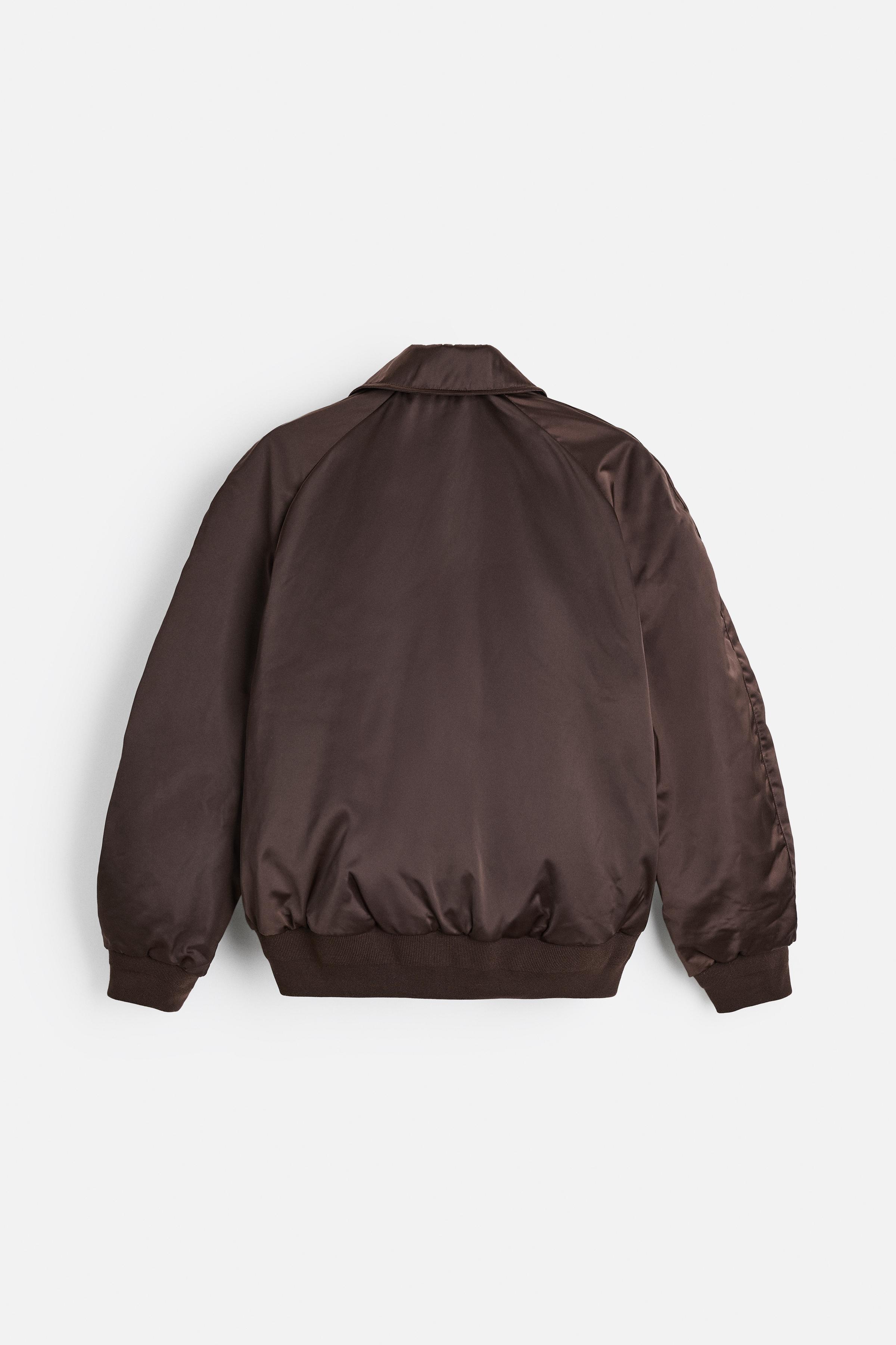 Zara brown bomber jacket hotsell
