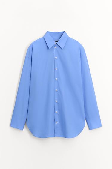 ZW COLLECTION OVERSIZE POPLIN SHIRT - Blue by Zara - Image 0