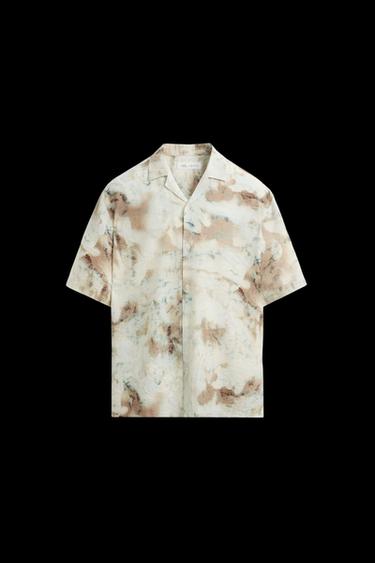 Zara ABSTRACT PRINT SHIRT - taupe brown - Image 0