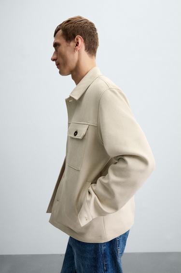 FAUX SUEDE OVERSHIRT - Sand by Zara - Image 5