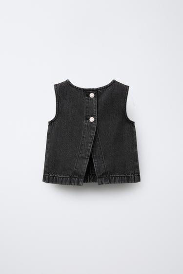 TOP EN JEAN - Noir de Zara - Image 1