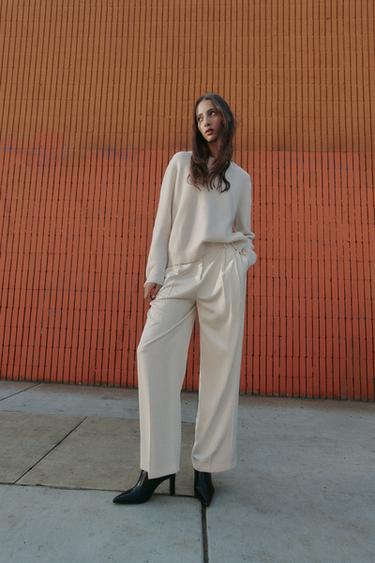 Zara BASIC KNIT JUMPER - Ecru