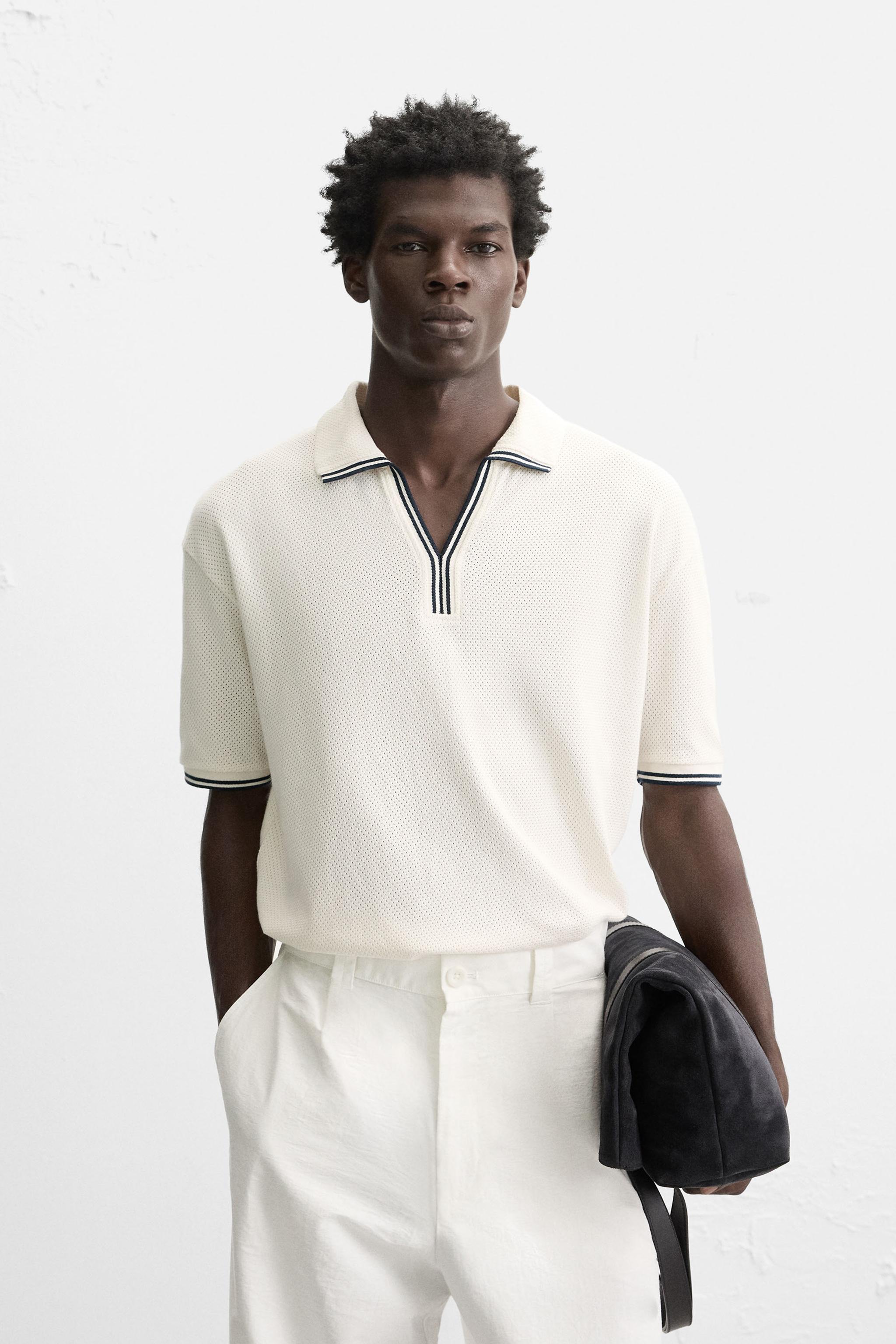 POLO STRUCTURE OUVERTE CONTRASTE