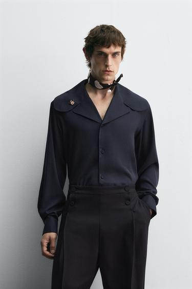 FLOWING SHIRT WITH PETER PAN COLLAR HARRY LAMBERT FOR ZARA X DISNEY - Blue by Zara