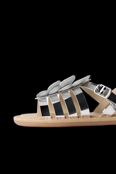 Zara BUTTERFLY SANDALS - Silver