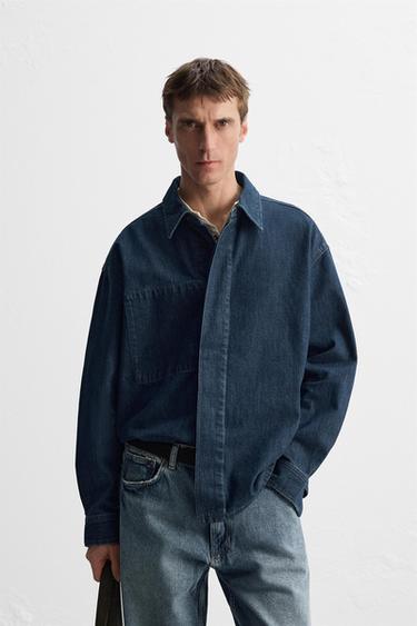 DENIM OVERSHIRT - Blue by Zara