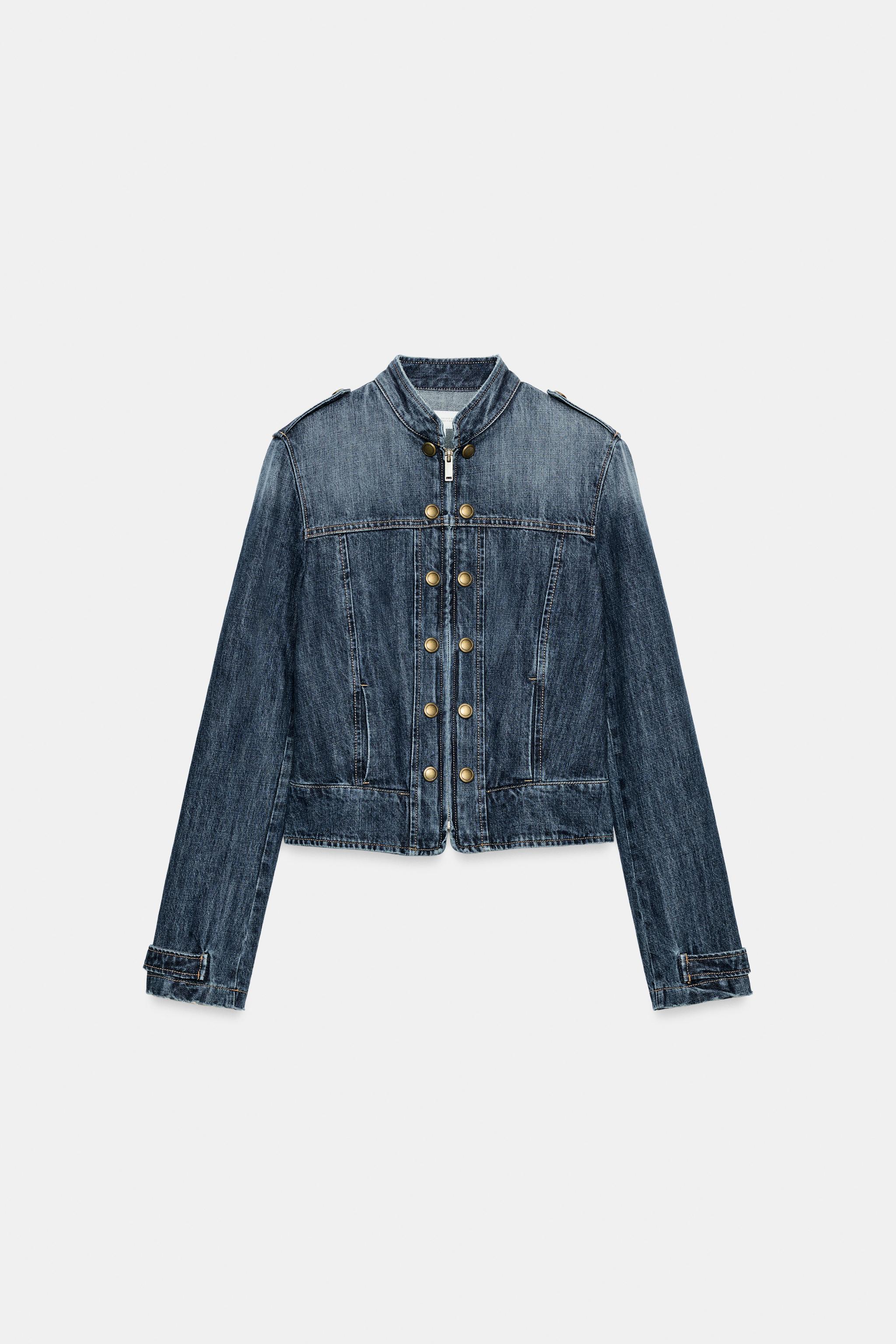 TRF DENIM JACKET WITH BUTTONS AND TABS