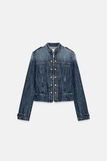 TRF DENIM JACKET WITH BUTTONS - Navy blue by Zara - Image 2