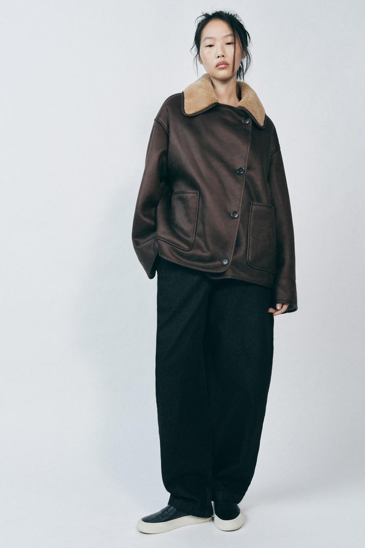 ダブルフェイスジャケット ZWコレクション - バーガンディ | ZARA  